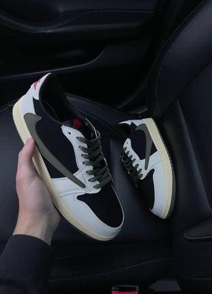 Кроссовки nike air jordan 1 low “olive” travis scott5 фото