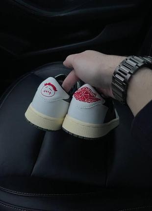 Кроссовки nike air jordan 1 low “olive” travis scott7 фото