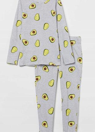 14 + р 170 см h&amp;m новая фирменная натуральная пижама домашний костюм подростковая девочке авокадо