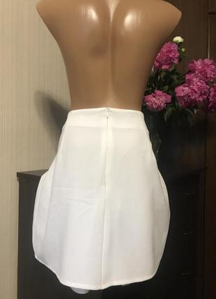 Белая актуальная юбка в складку теннисная юбка под zara3 фото