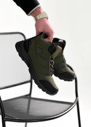 Мужские термо кроссовки зимние columbia waterproof khaki3 фото