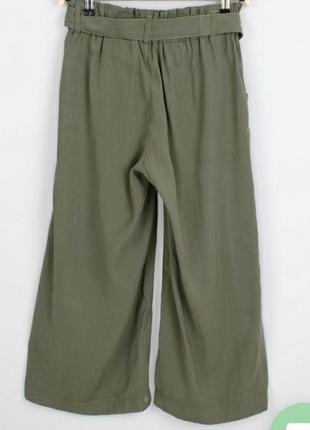 Стильні штани штани широкі кюлоти з поясом хакі модні4 фото