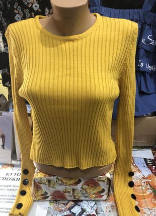 Желтый укороченный топ