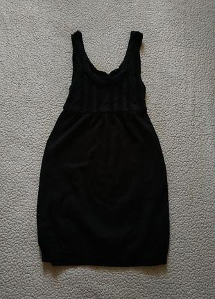 Чёрное платье с вязаным верхом h&m