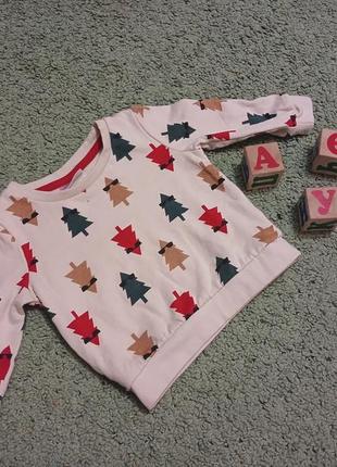 Светрик з ялинками зимовий на флісі