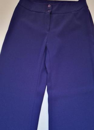 Жіночі брюки сині з широкими штанинами4 фото