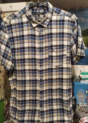 Рубашка новая,мужская, короткий рукав, "peacocs".