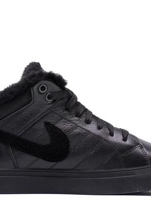 Мужские зимние ботинки nike black leather4 фото