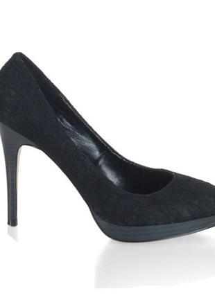 Wild diva черные кружевные  туфли лодочки из сша р 35.5 -36