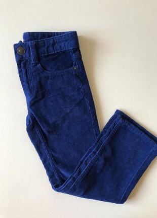 Джинсы брюки вельветовые брюки синие прямые1 фото
