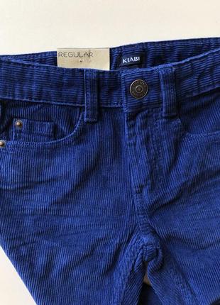Джинсы брюки вельветовые брюки синие прямые4 фото