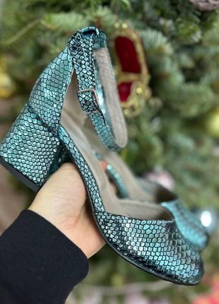 Эксклюзивные туфли босоножки из итальянской кожи и замши женские