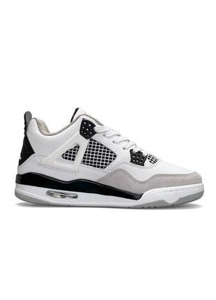 Кроссовки женские nike air jordan retro 4 fleece termo white &amp; light gray