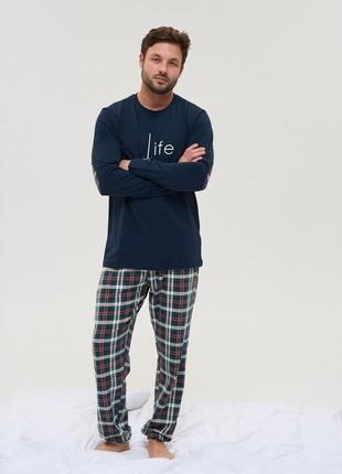 Чоловічий комплект зі штанами у клітинку - life - family look для пари