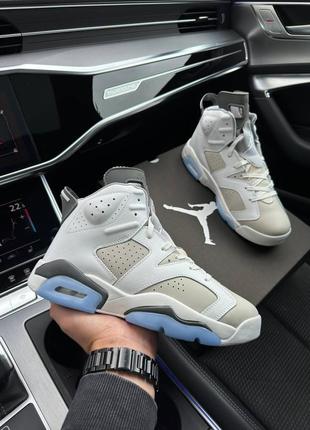 Мужские кроссовки nike air jordan retro 6 white sky