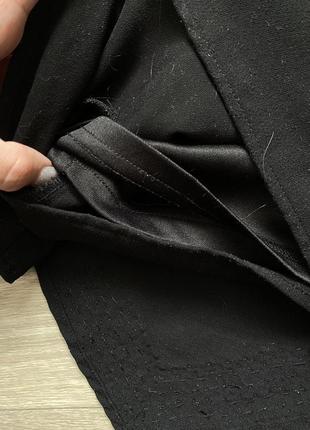 Черные праздничные шорты юбка с вышивкой бисером5 фото