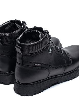 Мужские кожаные зимние ботинки kristan black