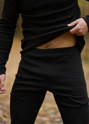 Термобелье мужское нательное теплое зимнее до - 25°с hot черное термо комплект кофта штаны на флисе5 фото