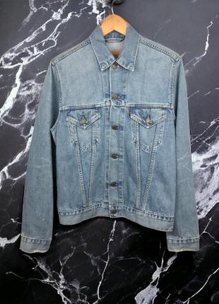 Levis джинсова куртка, джинсовка, зістарена з латками, синя, голуба   70500 04