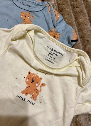 Набор бодиков для младенцев с тигрятами 🐯 боди для новорожденных3 фото