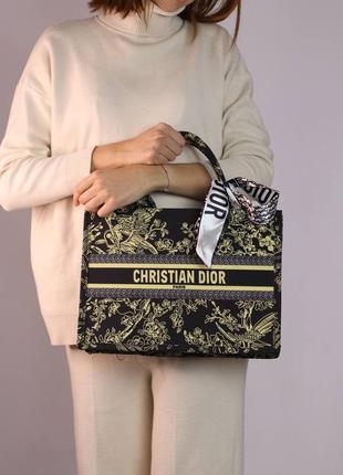 Christian dior book tote black yellow/женская сумка/женская сумочка/жіноча сумка3 фото