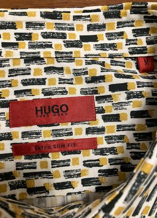 Рубашка мужская hugo boss оригинал м хлопок слим6 фото