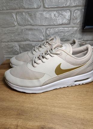 Жіночі бежеві легкі спортивні кросівки найк nike air max thea3 фото