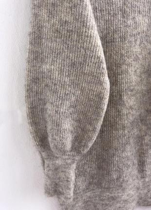 Шерсть мохер пушистый серый свитер туника8 фото