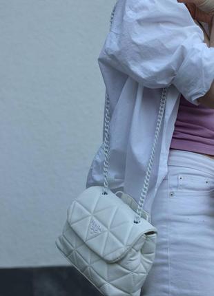 Prada nappa spectrum white/женская сумочка/женская сумка/женская сумка6 фото