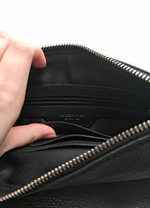 Кожаный клатч accessorize чёрного цвета, клатч ,(большой кошелёк) натуральная кожа  20х26 см2 фото