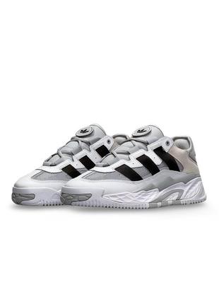 Мужские кроссовки adidas originals niteball prm white gray black