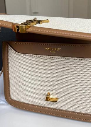 Сумка женская, брендовая yves saint laurent solferino brown6 фото