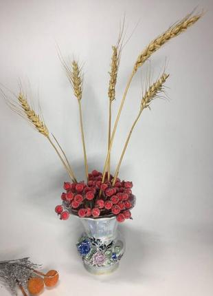 💐фарфоровая ваза для цветов 🌷 перламутр объемная лепнина н647 винтаж3 фото