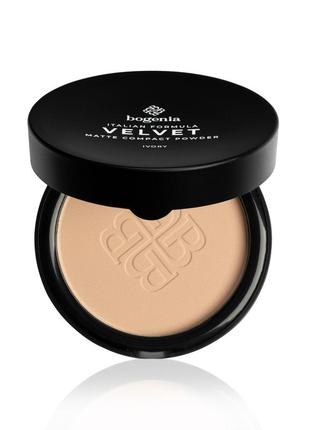 Пудра для обличчя bogenia velvet matte №102 ivory слонова кістка