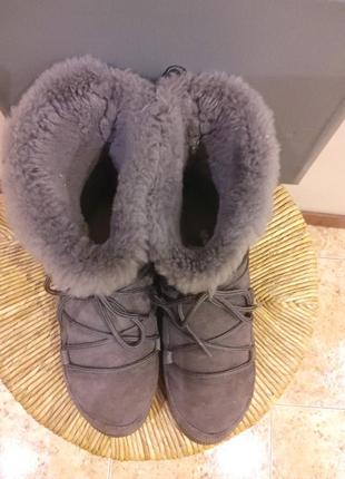 Сіри теплі чобітки,натуральне хутро preppy роз.40 (26.5см)3 фото