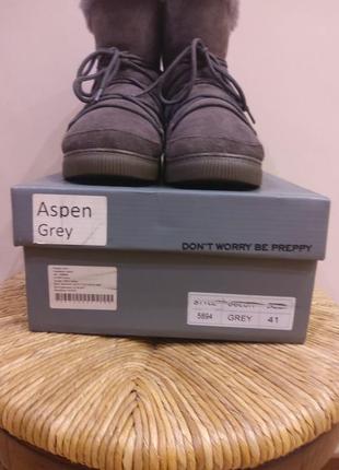 Сіри теплі чобітки,натуральне хутро preppy роз.40 (26.5см)