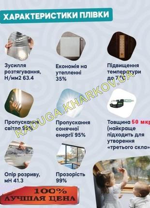Єнергозберігаюча термопленка на вікна підвищеної міцності на метраж2 фото