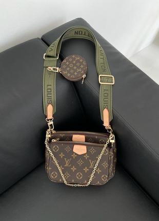 Женская сумка louis vuitton pochete multi green belt