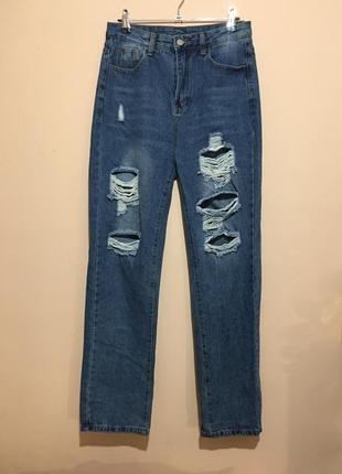 Джинсы shein high waist ripped jeans - s6 фото