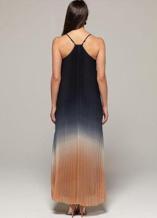 Шикарное длинное платье омбре плиссе в пол4 фото