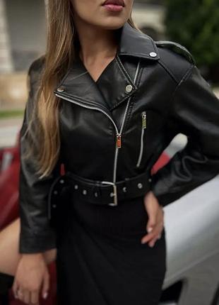Черная куртка-косуха кожаная. кожаная куртка косуха s m l xl