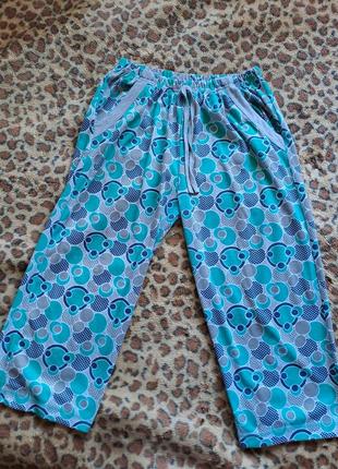 (946) отличные хлопковые пижамные штаники/бриджи для дома и сна /размер м3 фото