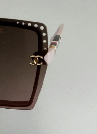 Chanel очки женские солнцезащитные большие коричневые с градиентом10 фото