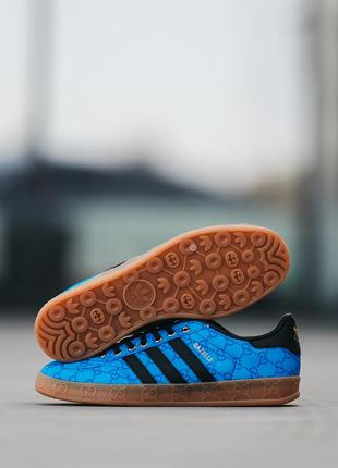 Мужские кроссовки adidas gazelle x gucci blue 40-41-42-43-442 фото