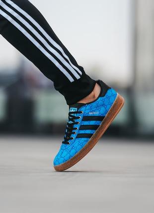 Мужские кроссовки adidas gazelle x gucci blue 40-41-42-43-444 фото