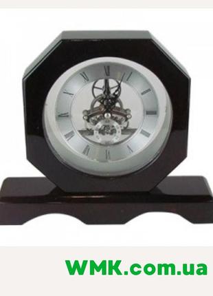 Часы настольные стекло римские циф сувенирние стильные однотонные темно коричневые офис кабинет клиника салон1 фото