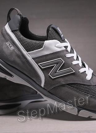 Кроссовки мужские new balance grey замша-сетка9 фото