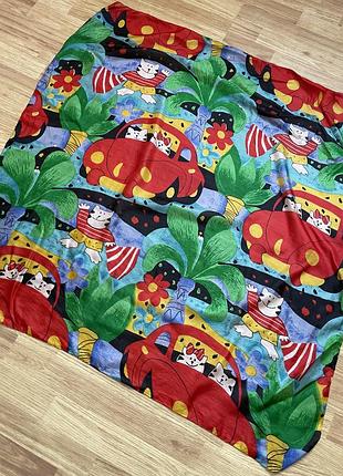 Тонка шовкова хустка в веселий принт