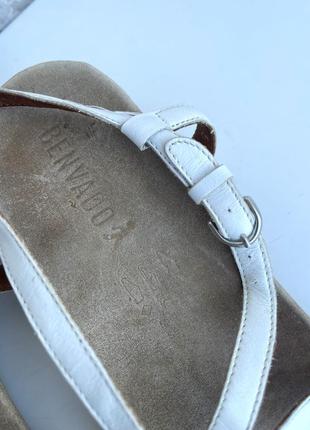 Кожаные босоножки сандалии benvado 38 р. натуральная кожа, белые шкіряні босоніжки3 фото