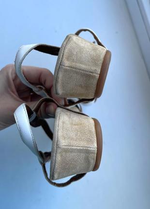 Кожаные босоножки сандалии benvado 38 р. натуральная кожа, белые шкіряні босоніжки6 фото